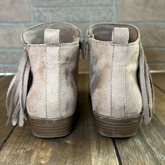 Rampage Little Girls Delilah Tan Suede Short Fringe Zip Ankle Boot / Size 1 - Picture 6 of 11